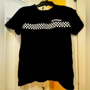 Abercrombie Kids Checkered Flag Graphic Tee Sz 9-10